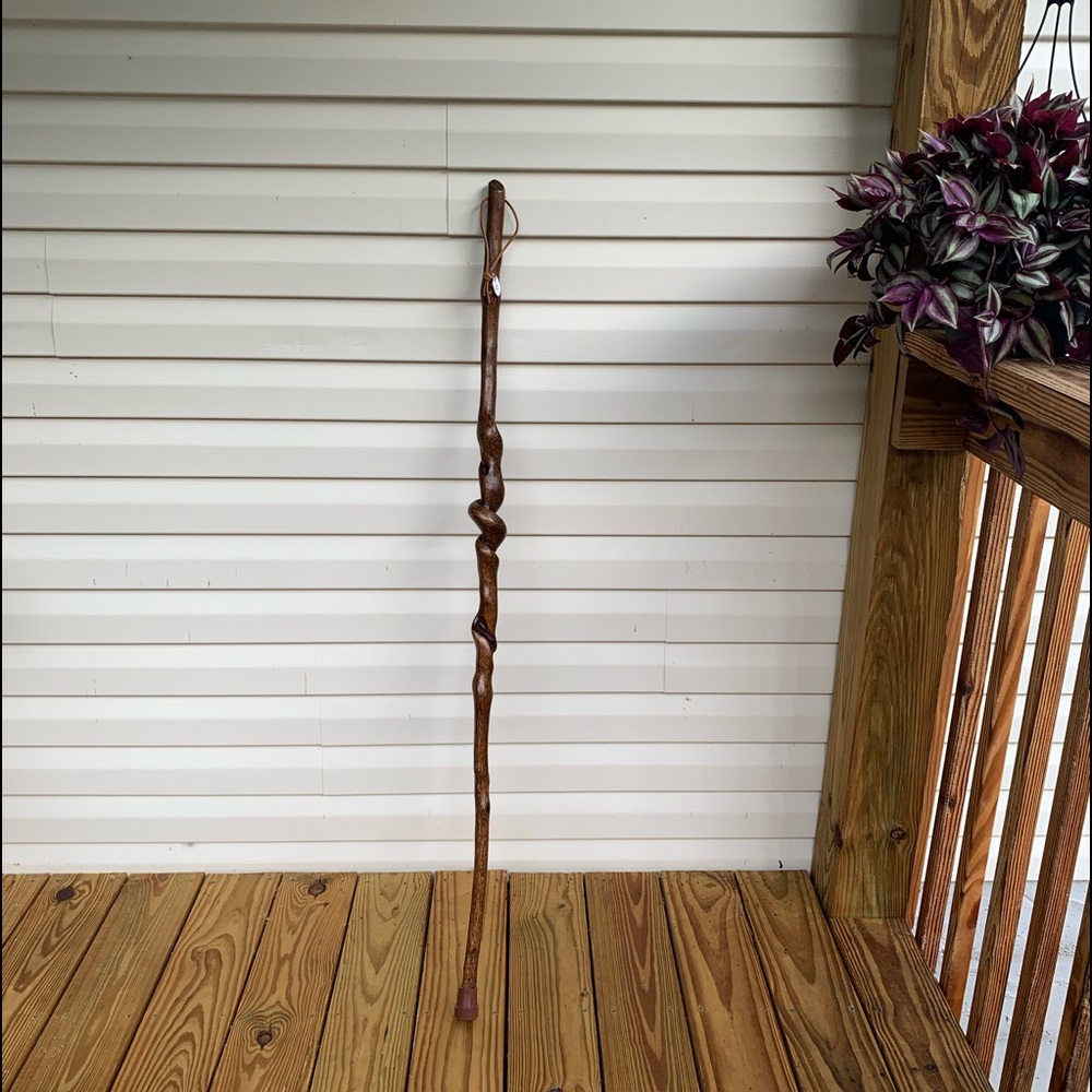 Wooden twisted walking hiking stick men/ women
